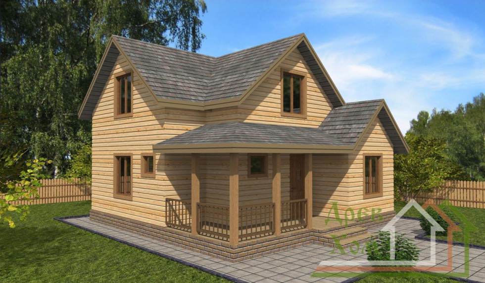Проект деревянного дома из бруса №16
