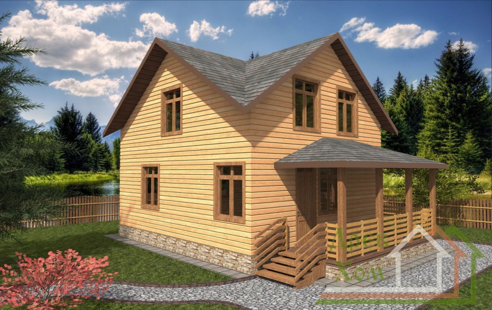 Проект деревянного дома из бруса №12