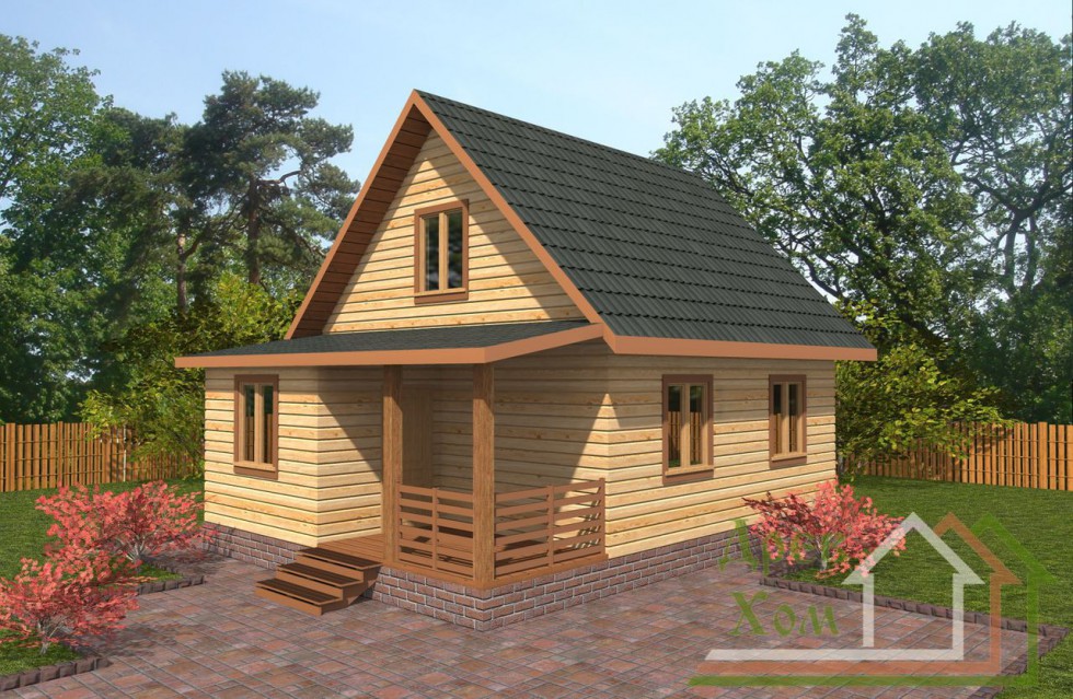 Проект деревянного дома из бруса №2