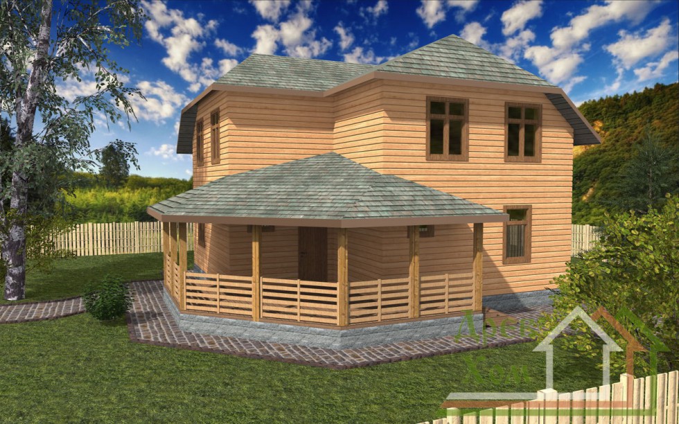 Проект деревянного дома из бруса №23