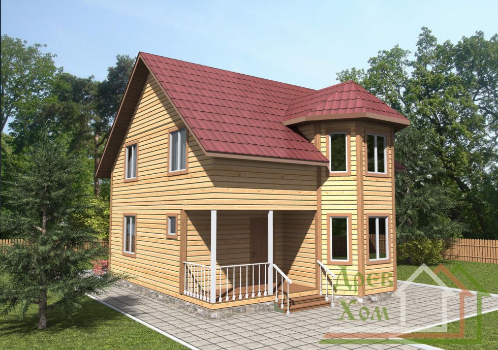 Проект деревянного дома из бруса №5