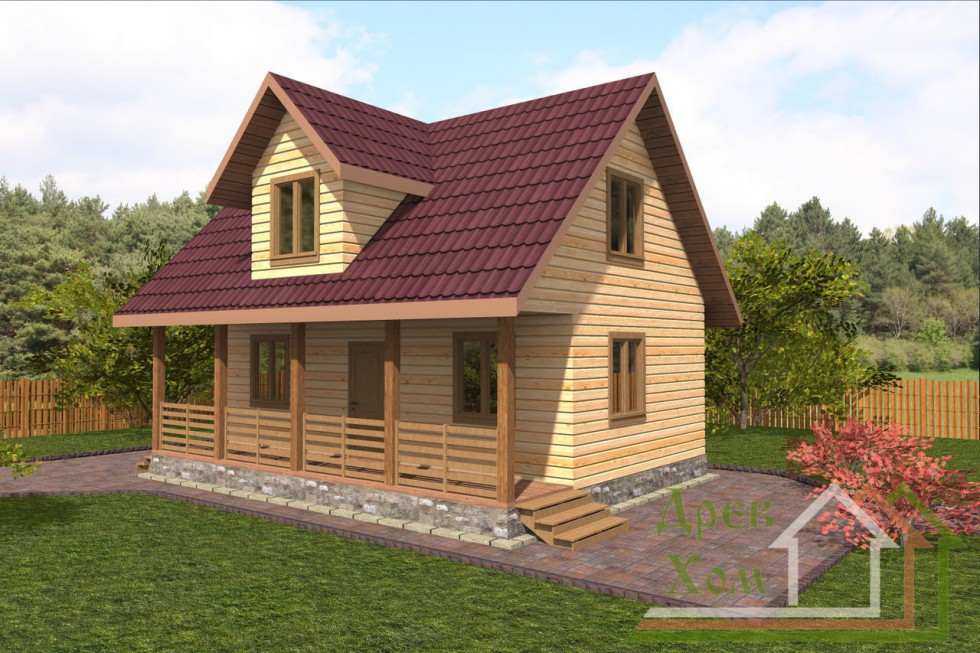 Проект деревянного дома из бруса №8