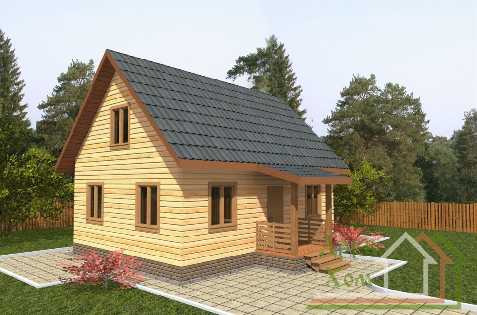 Проект деревянного дома из бруса №9